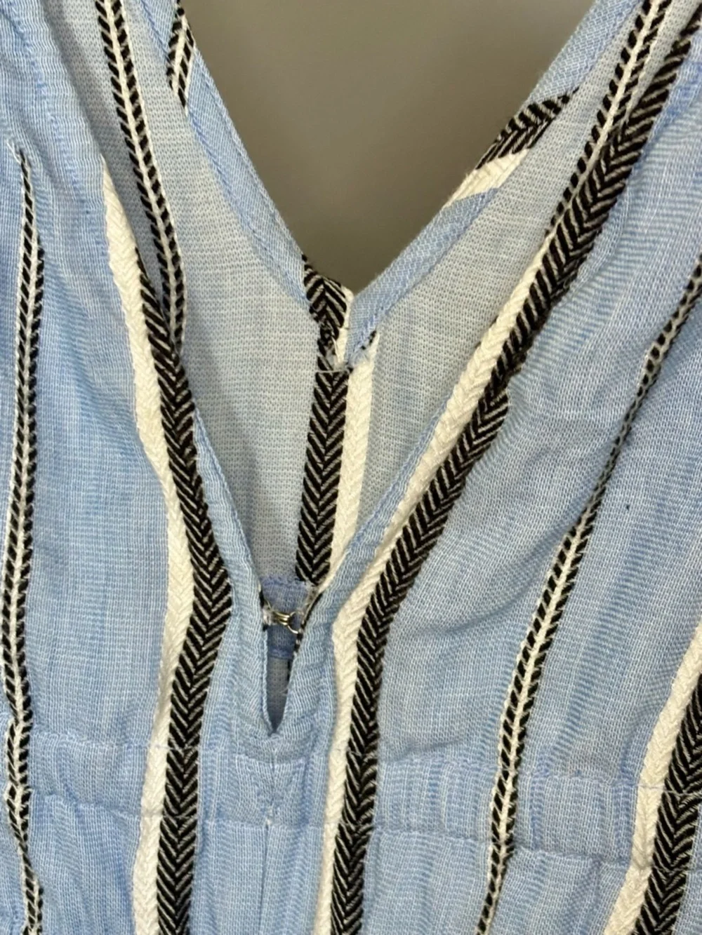 Red Carter Light Blue Sleeveless Striped Jumpsuit - Picture 9 of 16